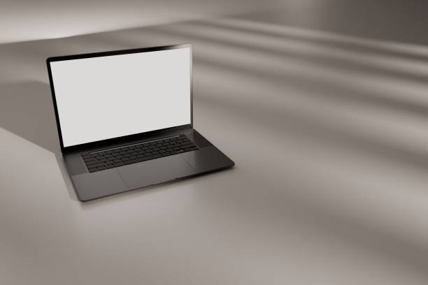 istock Premium laptop with mockup white display. 2203550709