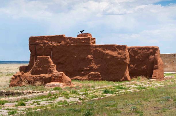 istock Adobe Ruins and Raven at Fort Union National Monument 2203551246