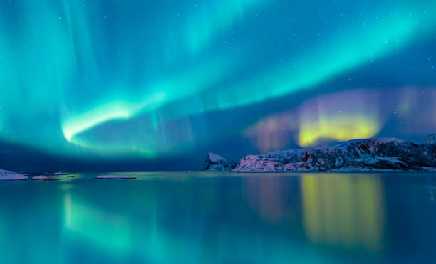 istock Northern lights or Aurora borealis in the sky - Tromso, Norway 2203552962
