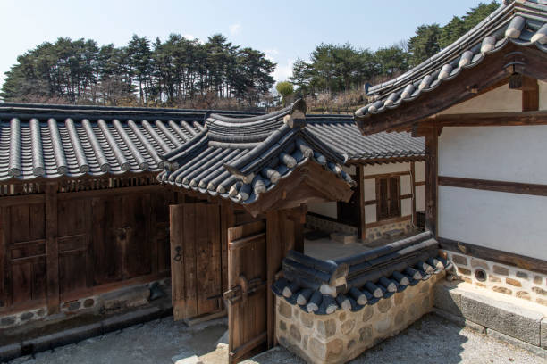 istock gate in the traditional Korean house 2203554573