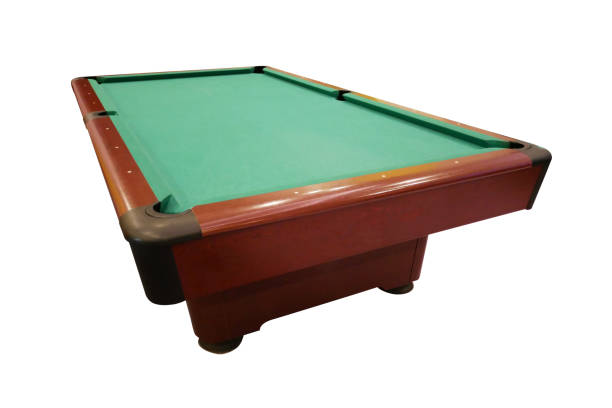 istock Billiard table with green cloth isolated on white background 2203562596