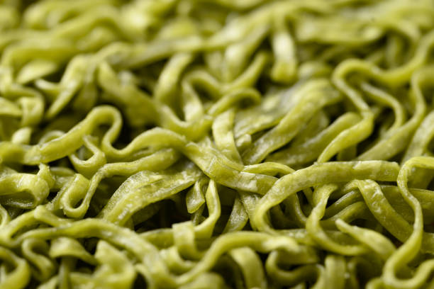 istock Instant green noodles texture, Food background 2203563995