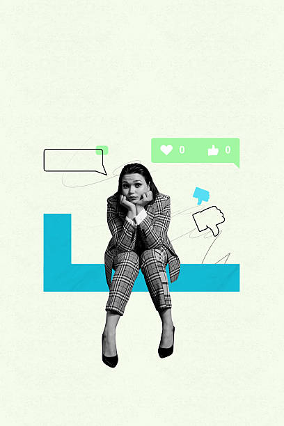istock Exclusive image vertical collage of minded woman receive cyberbully problem bubble abuse pressure unpopular blogging dislike 2203567805