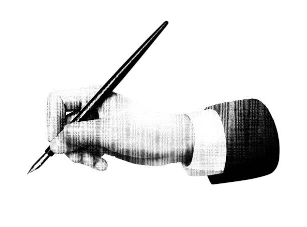 hand mit stift - schreiben stock-grafiken, -clipart, -cartoons und -symbole