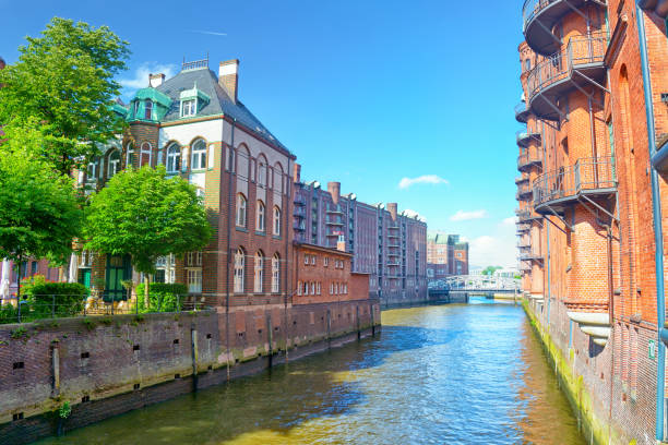 The Speicherstadt warehouse district at sunny day in Hamburg, Germany