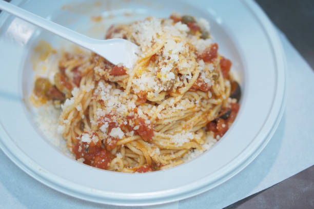 istock Spaghetti alla chitarra with tomato sauce 2203576665