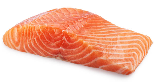 istock Salmon, fresh salmon fillet slices isolated on white background. File clipping path. 2203576875