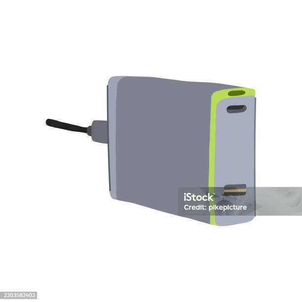 Usb Multi Device Charging Station Cartoon Vector Illustration Stock ...