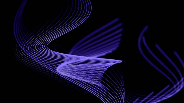 istock Glowing purple lines flowing in a sleek, dynamic wave pattern against a black background, creating a modern and minimalist aesthetic. 2203584049