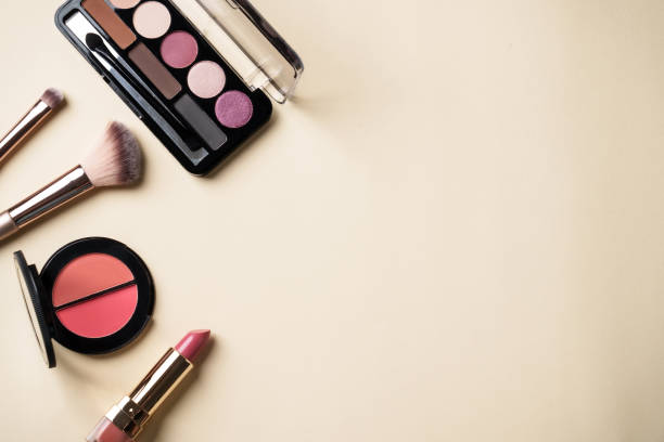 istock Beauty products, cosmetics at pastel background. 2203587289