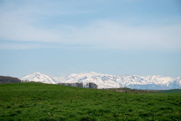 Mountains with remaining snow in early summer