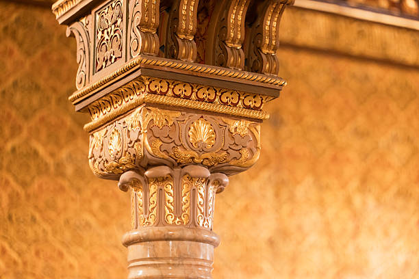 istock Beautifully crafted decorative pillar featuring gilded detailing 2203603425