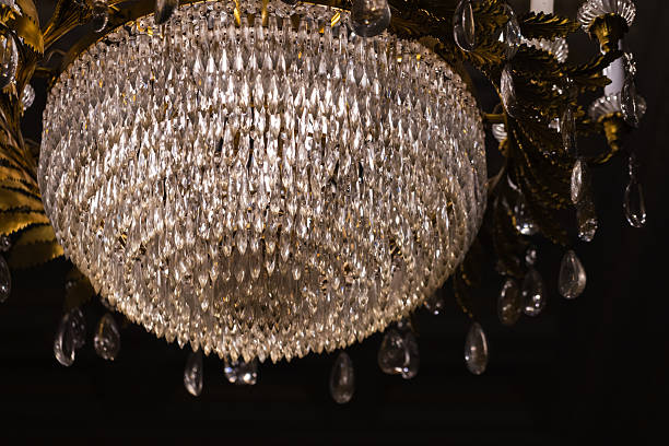 istock An ornate crystal chandelier showcases its intricate design 2203603447