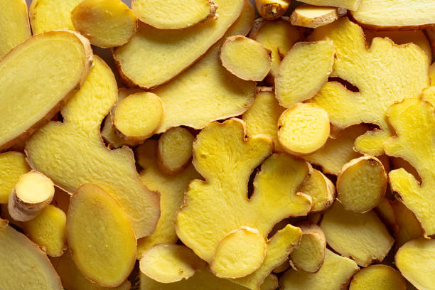 istock Close-up of fresh ginger slices. 2203608698
