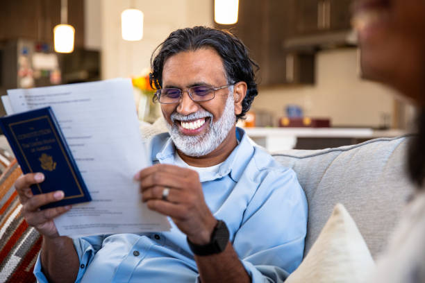 A mature man studying for citizenship