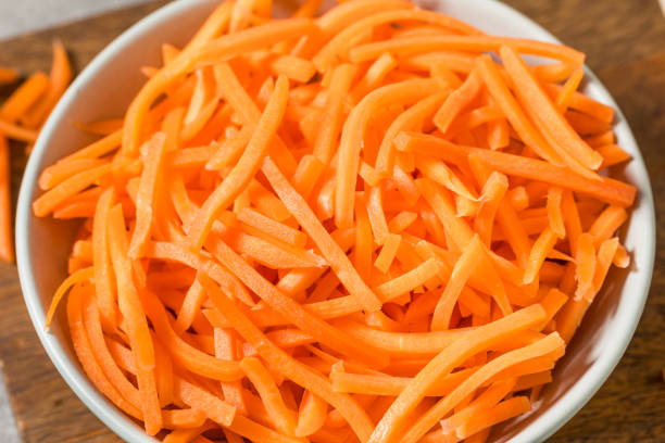 istock Orange Organic Shredded Carrot Shreds 2203614883