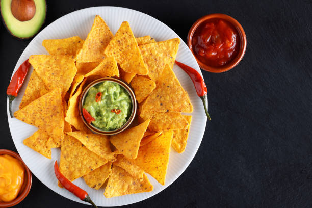 istock Guacamole and Nachos a spicy savoury snack 2203616859