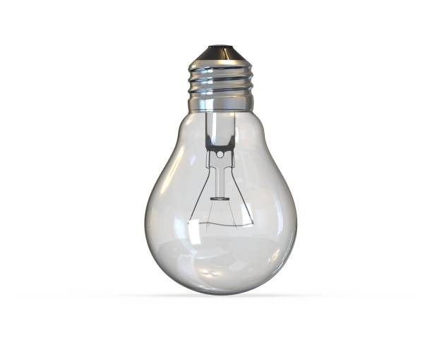 istock Single transparent light bulb on isolated white background, 3d illustration 2203617354