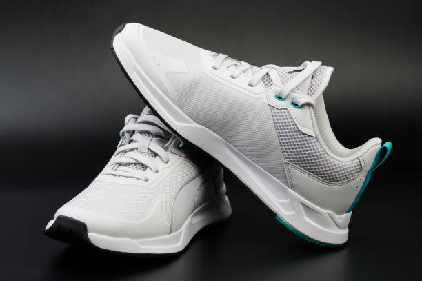 istock Pair of white casual shoes 2203622339