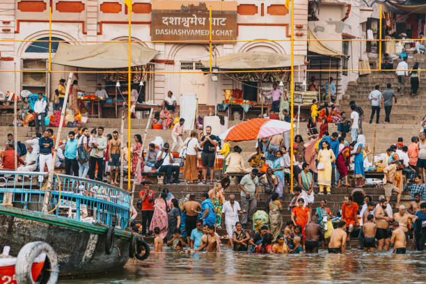 istock Crowd at Dashashwamedh Ghat by the Ganges River in Varanasi, India 2203626829