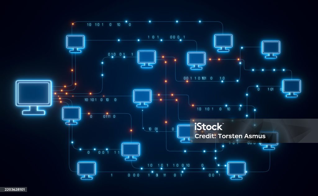 Computer Network Files Exchange Computer Network Communication Server Data Exchange Stock Illustration ...