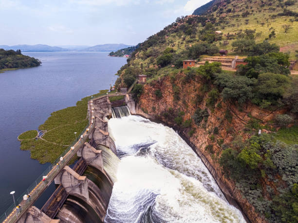 istock Hartbeespoort Dam Wall With Open Sluice Gates 2203640648