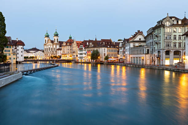 istock Lucerne old town at night, Switzerland. 2203645886