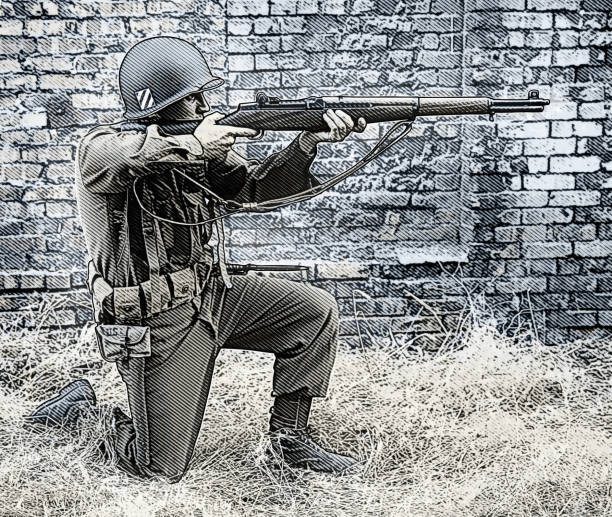 istock World War II US soldier shooting M1 Garand 2203660460