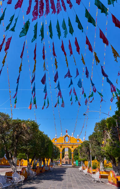 istock San Andres Church: A Burst of Colors and Banners in Cholula, Mexico 2203663329