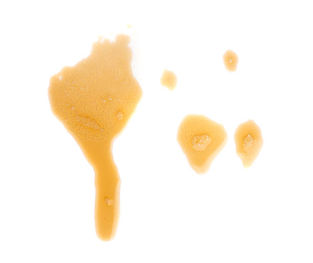 istock Spilled soda isolated, soft drink puddle, liquid stain, beer splatter, brown sparkling water with bubbles 2203665736