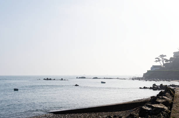 maritime landscape of the island of brehat near paimpol - armor coasts