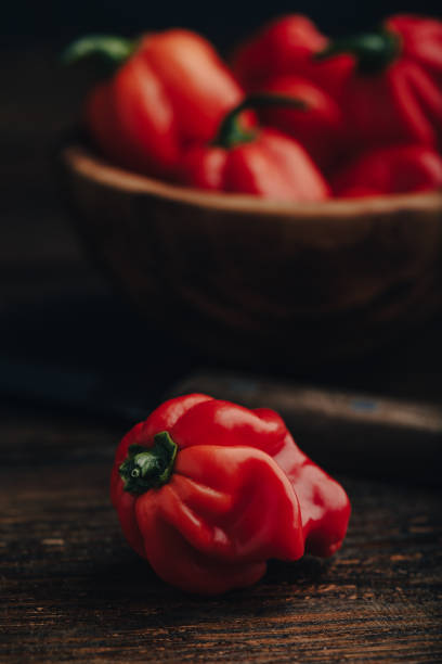 Close up view of red chilly pepper
