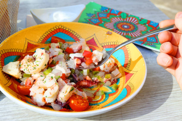 istock lunch mediterranean cuisine seafood squid and octopus seafood 2203678984