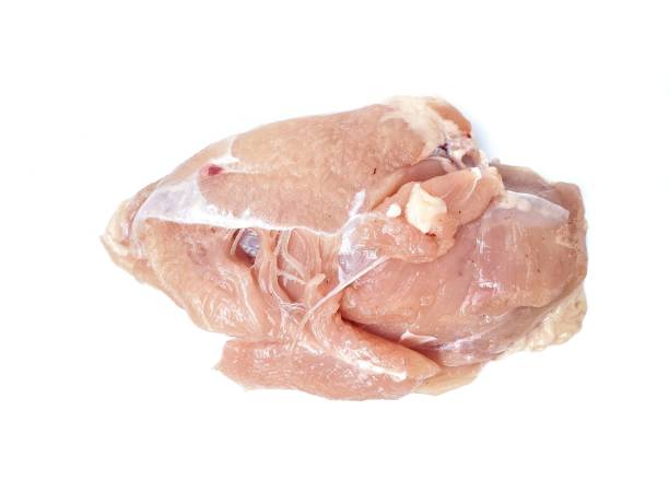 istock Fresh chicken fillet meat isolated on white background 2203683195