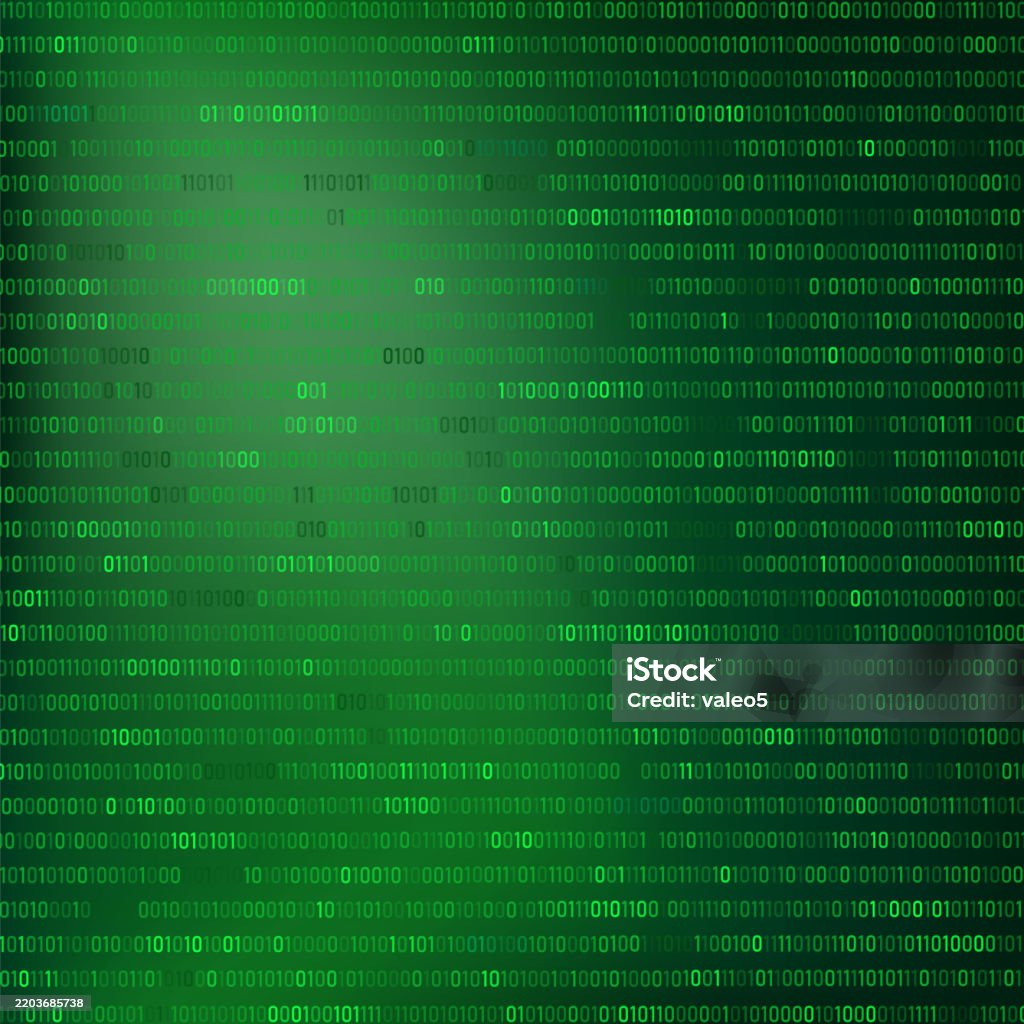 Vector Digital Data Technology Concept Green Binary Data Software ...
