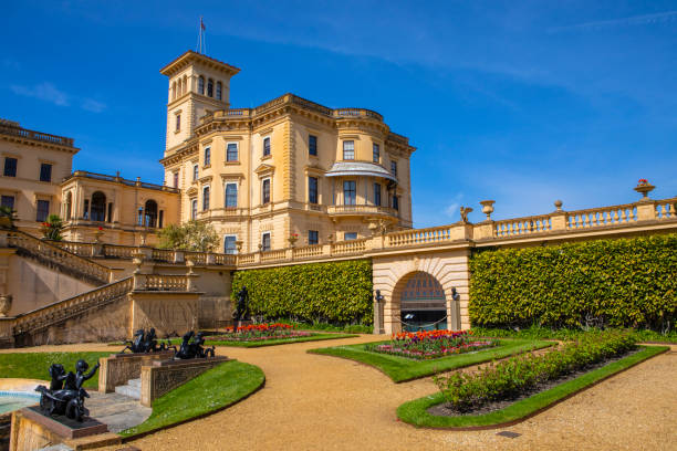 Isle of Wight, UK - May 3rd 2023: The stunning Osborne House - the former residence of Queen Victoria I, located in East Cowes on the Isle of Wight, UK.