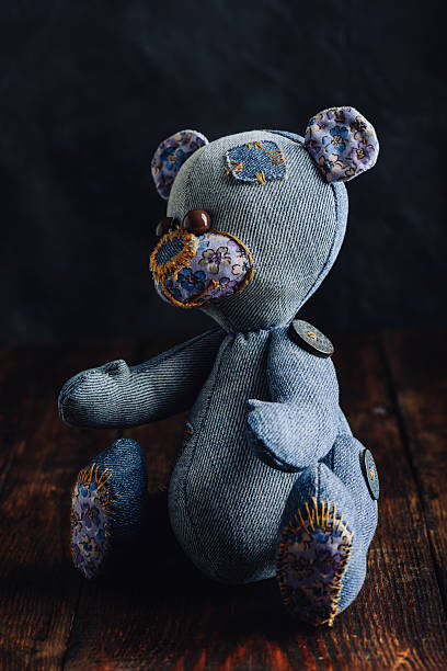 istock Blue Handmade Stuffed Bear Toy 2203687386