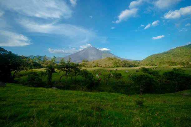 istock Beautiful dormant volcano surrounded by mountains 2203689162