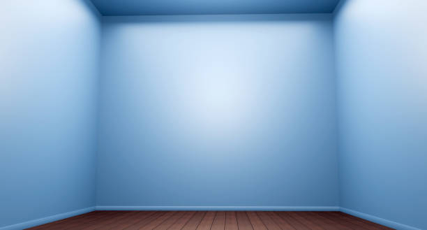 istock Living room,parquet flooring and blue wall,empty room ,3d rendering 2203706278