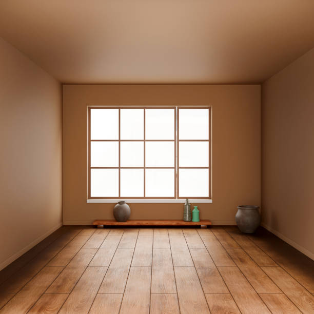 istock Empty Modern Living Room with Brown Wall 2203706808