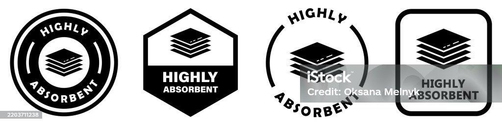 Absorbtech Signs Highly Absorbent Vector Signs For Product Label Isolated On White Stock ...