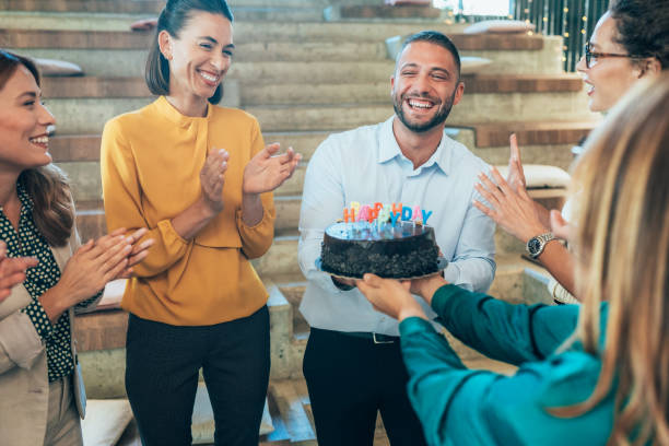 istock Birthday party at the office 2203712217