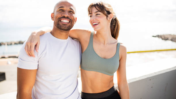 istock Fitness Couple by the Seaside 2203712774