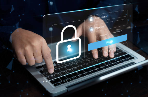 istock Access the system with a login by username and password on the virtual screen. Cybersecurity and personal data protection. information security, data protection, and encryption for secure access. 2203722541
