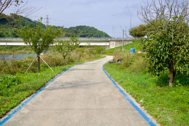 istock Seomjingang Bike Path Leading to a Bridge 2203723534