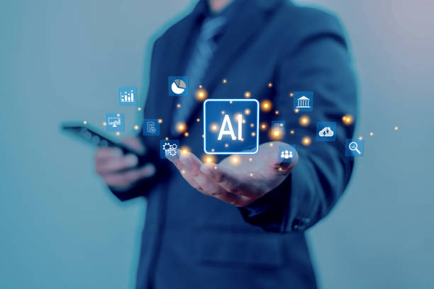 istock Businessman working smartphones with technology AI, Ai technology artificial Intelligence command writes code, Artificial Intelligence Digitalization of Neural networking and Cloudc omputing 2203725467