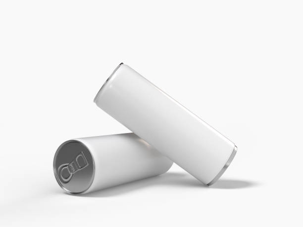 istock 3D realistic aluminum slim can beverage products packaging container. For presentation branding juice, beer, energy, cola, soda, coffee, cocktail can mockup blank template isolated on background 2203726505