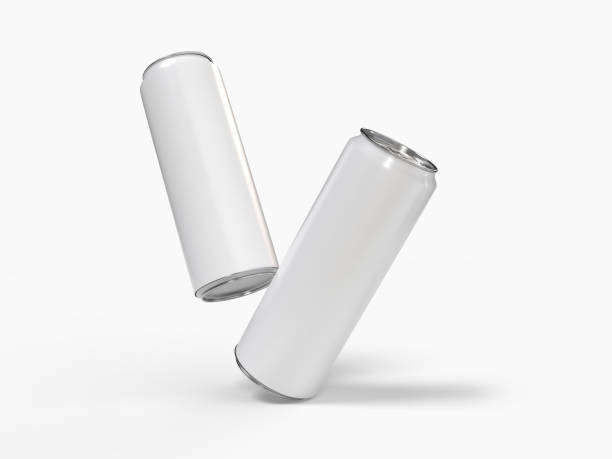 istock 3D realistic aluminum slim can beverage products packaging container. For presentation branding juice, beer, energy, cola, soda, coffee, cocktail can mockup blank template isolated on background 2203726509