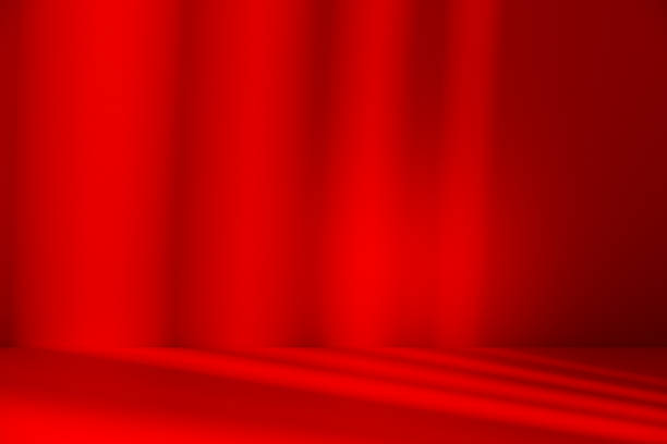 istock Wall interior background, studio and backdrops show products.with shadow from window color red . background for text insertion and presentation product 2203726882