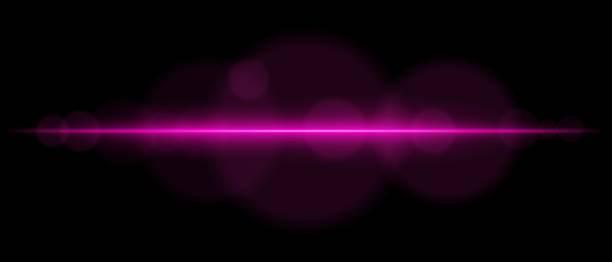 istock Abstract glowing pink light streak on a dark background. A horizontal neon beam with radiant flare and bokeh effects creates a futuristic and dynamic energy glow 2203734763